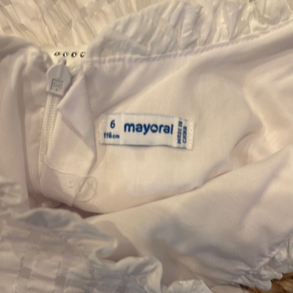 Mayoral White Tiered Cut Out Sundress with Flutter Cap Sleeves 6 - Picture 4 of 6